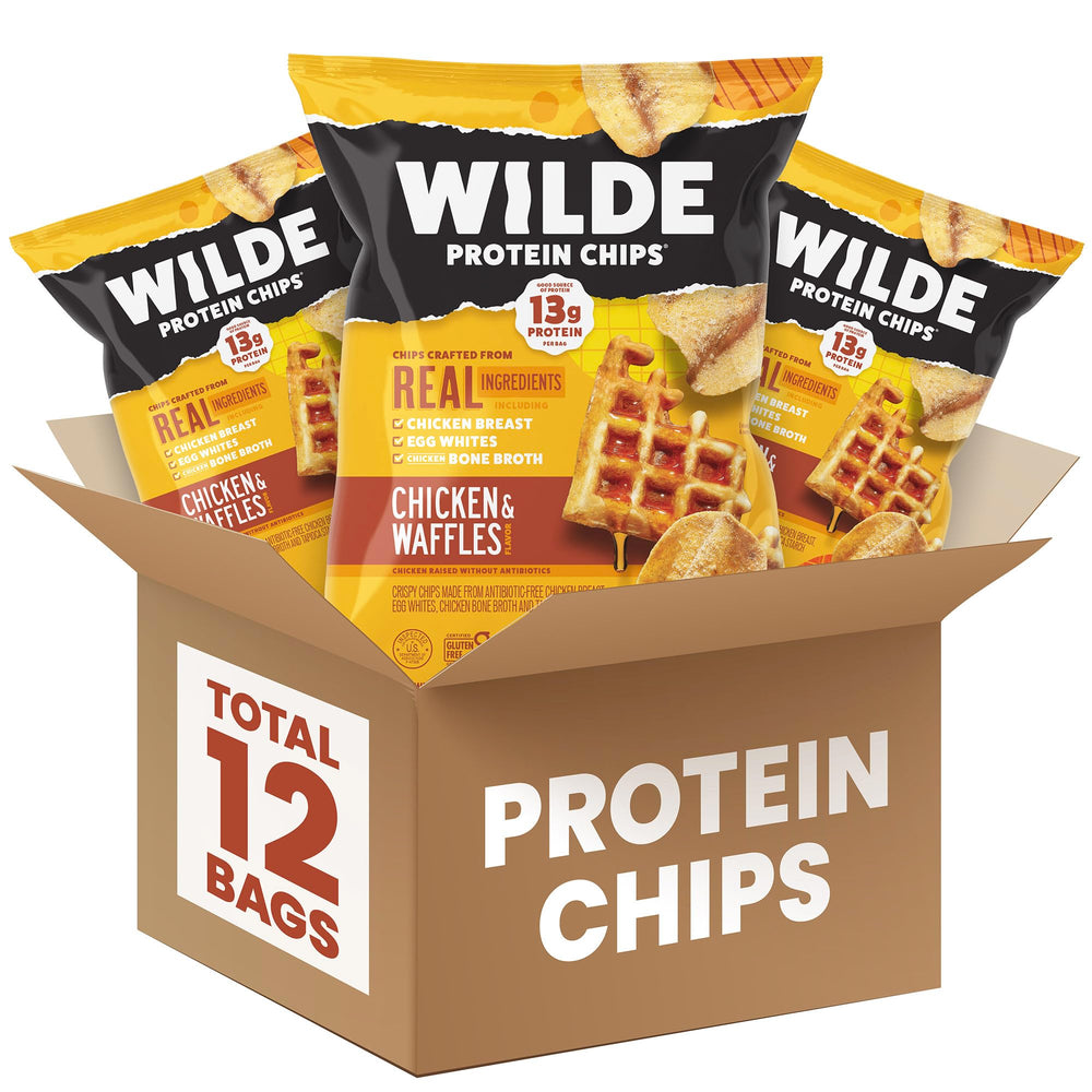 Wilde Chips paquete frontal mostrando diseño y beneficios proteicos