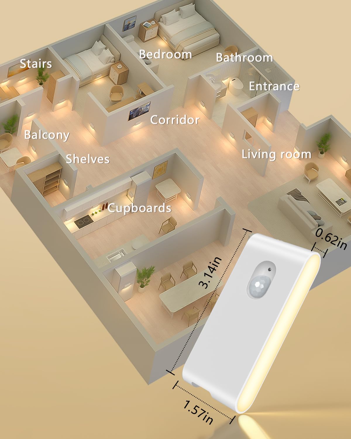 WILLED luz en habitación infantil creando ambiente cálido y guía nocturna