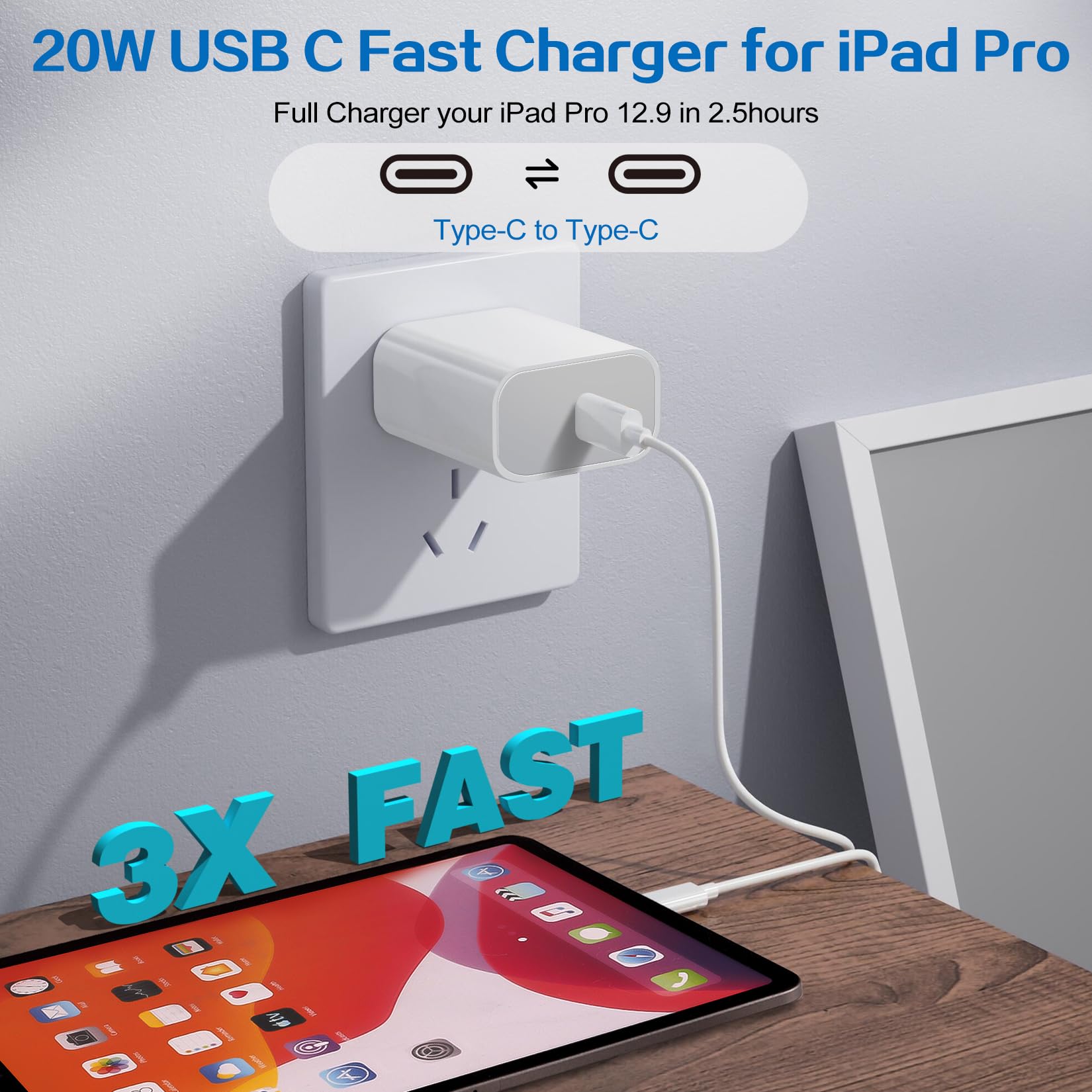 WILLTOP pack abierto con dos cargadores y dos cables para viaje