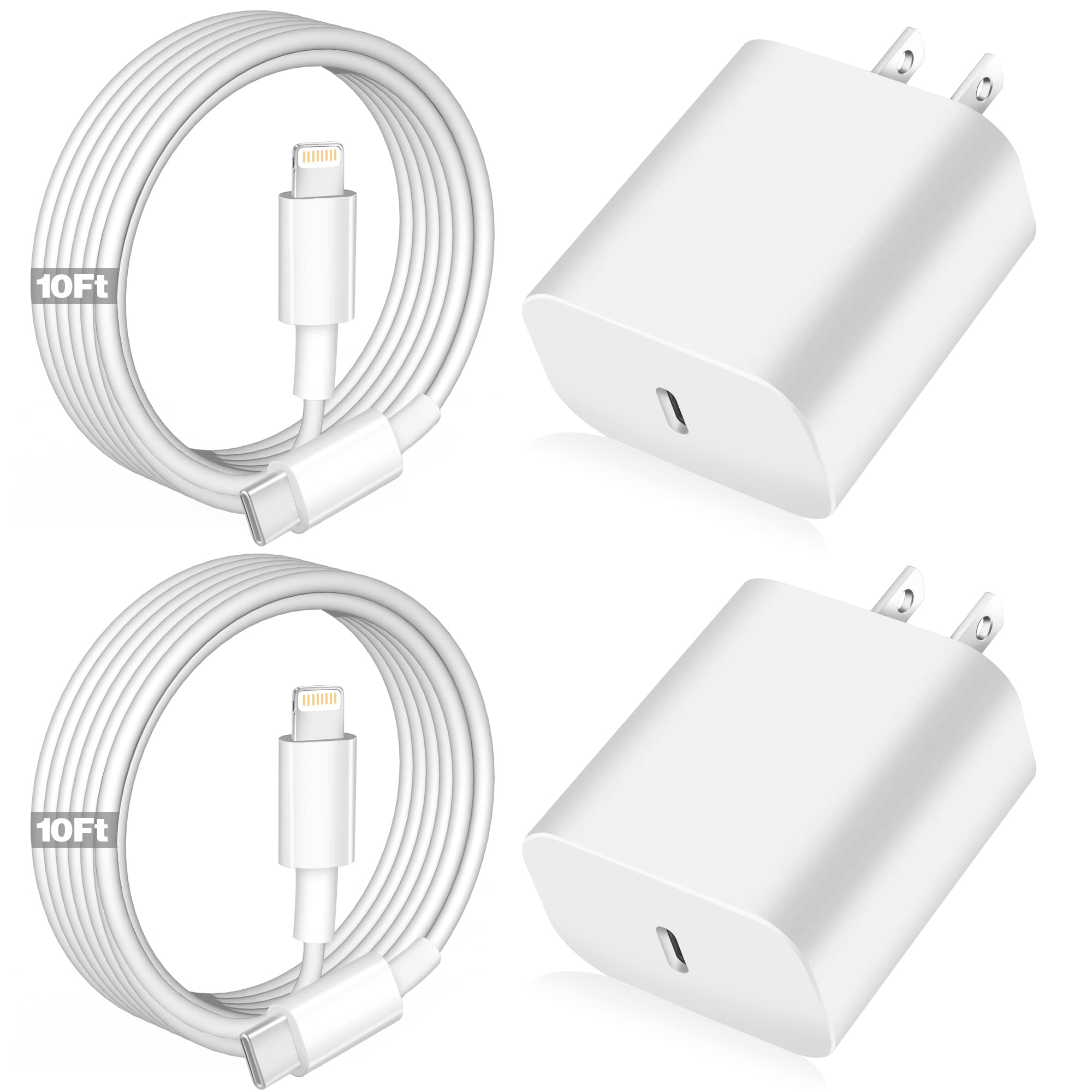 WILLTOP front packaging showing two chargers and two 10ft cables for convenience