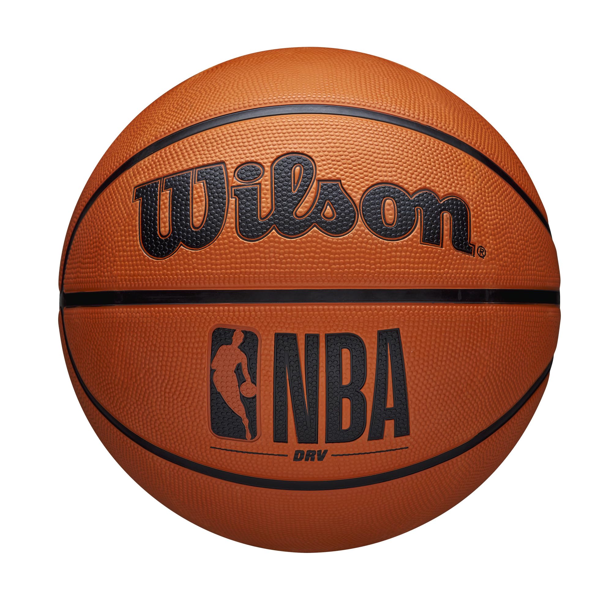 WILSON balón NBA DRV frontal mostrando diseño oficial y durabilidad