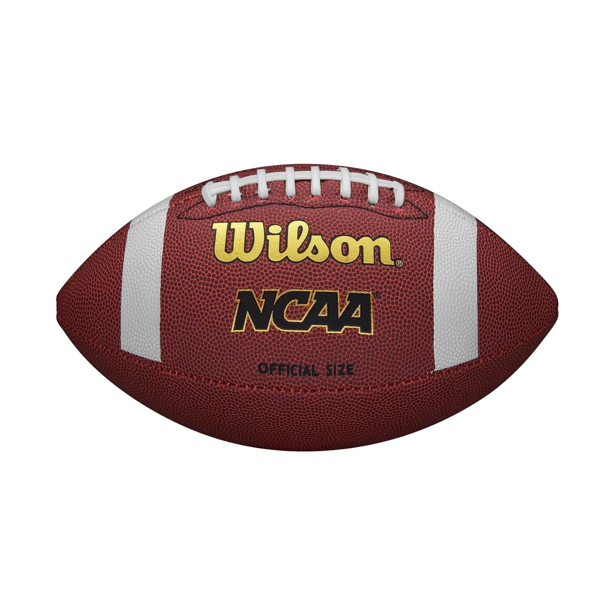 WILSON balón juvenil vista frontal con logo NCAA, aspecto oficial y agarre mejorado