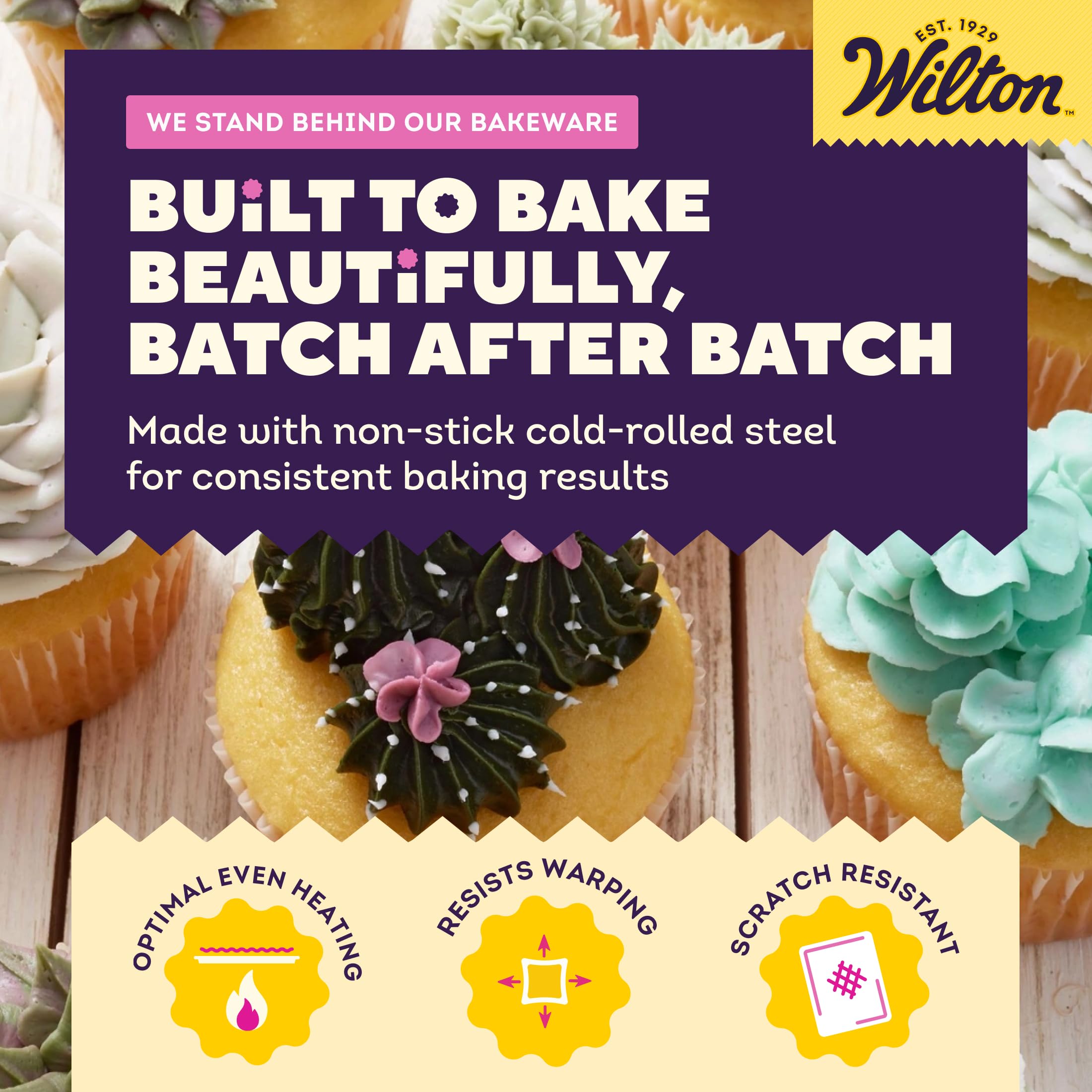 Wilton Gold bandeja colocada en lavavajillas indicando limpieza sencilla y mantenimiento práctico