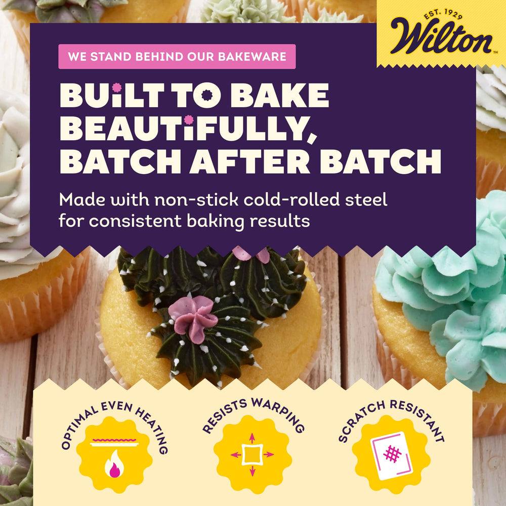 Wilton Gold bandeja colocada en lavavajillas indicando limpieza sencilla y mantenimiento práctico