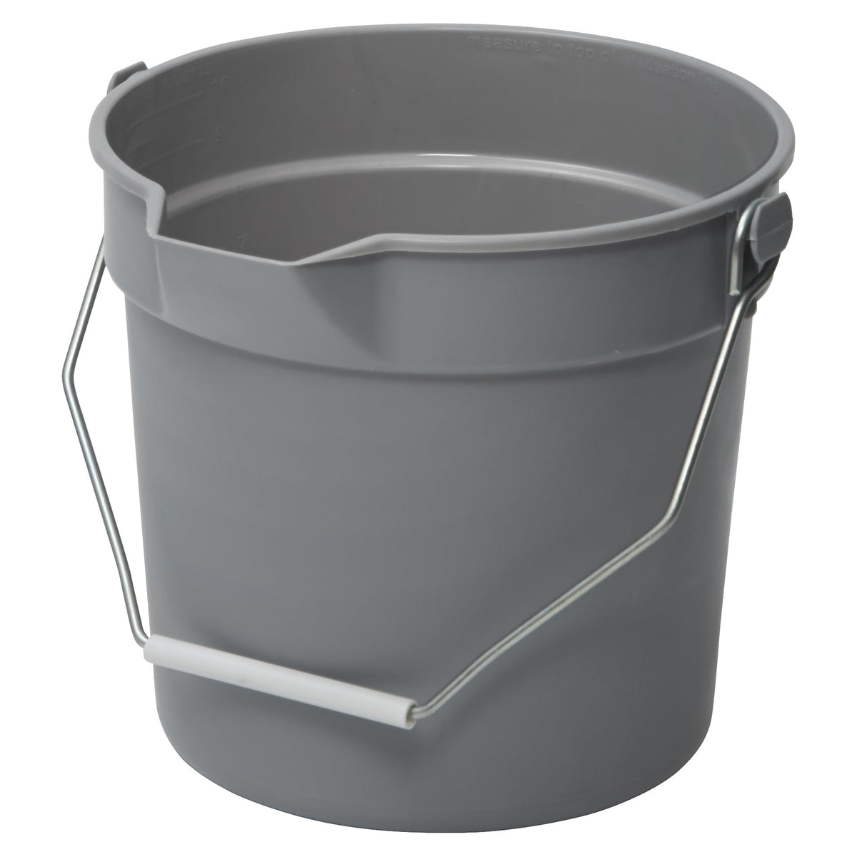 Winco cubeta frontal de 10 qt mostrando forma y color gris, accesible y resistente