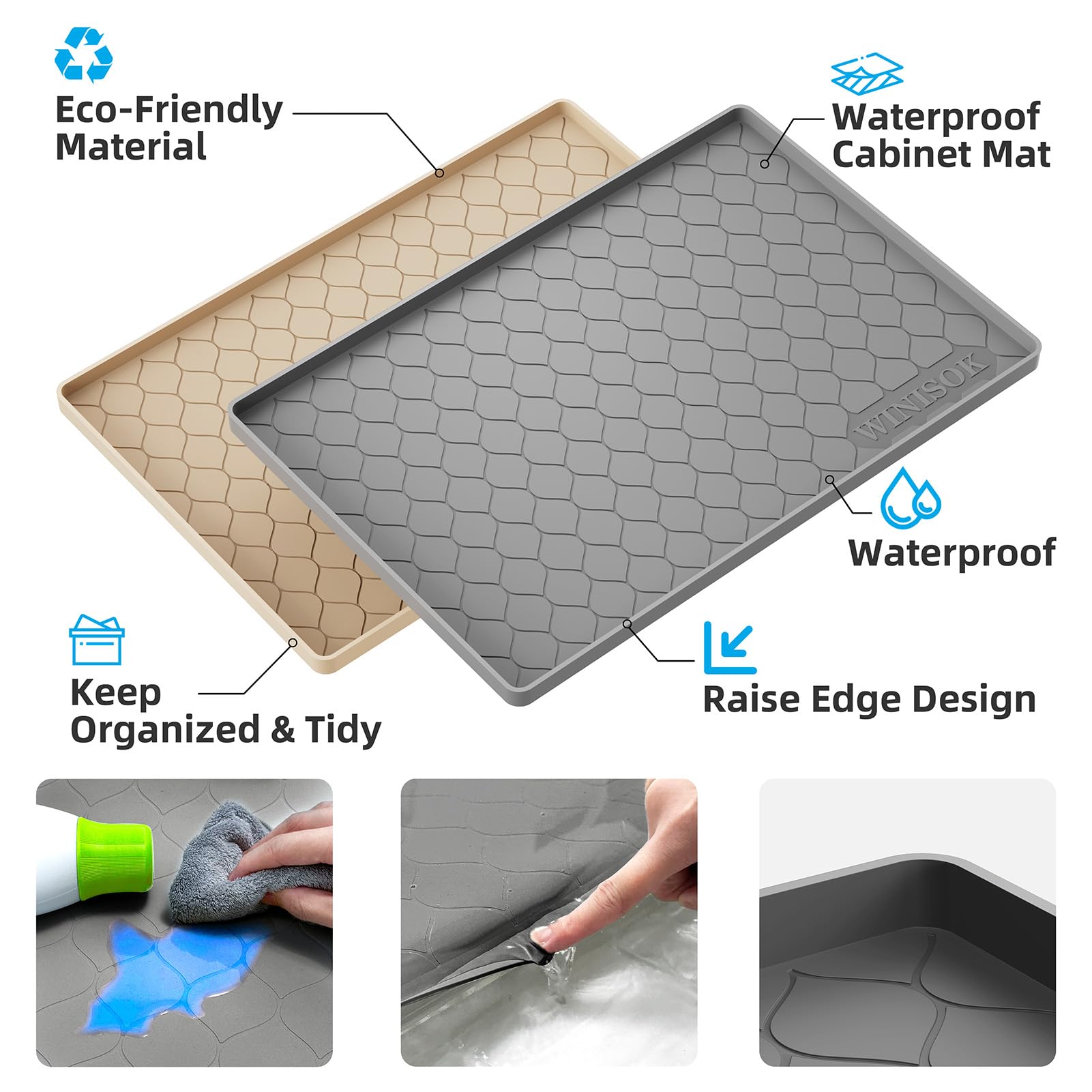 Winisok detalle de textura de silicona resistente y fácil de limpiar