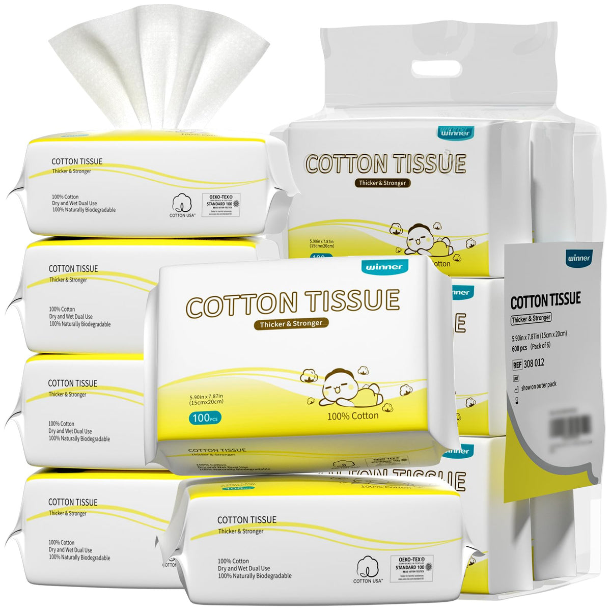Winner front packaging showing six-pack bulk and product benefits for storage