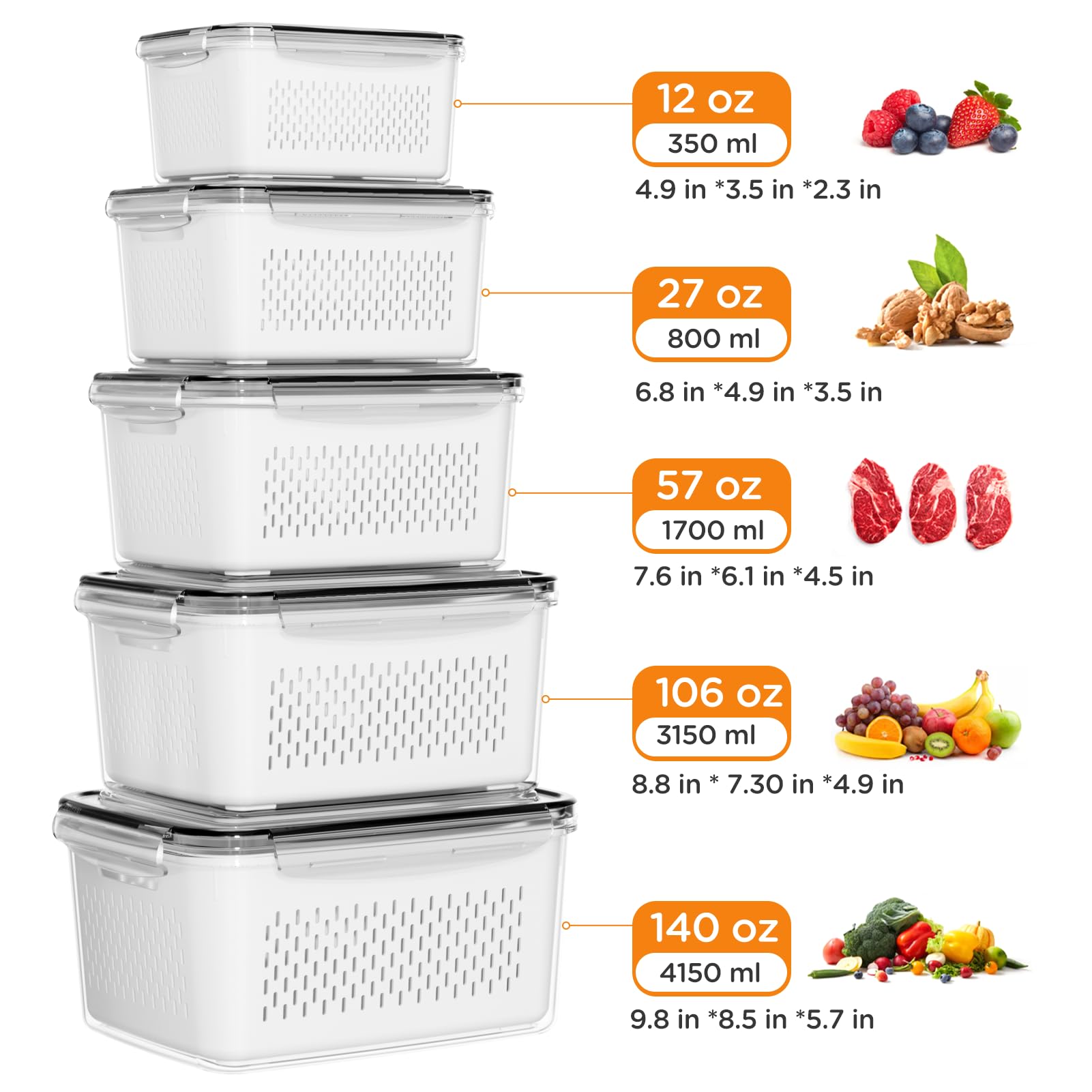 Winproper persona enjuagando fresas dentro del colador, limpieza rápida