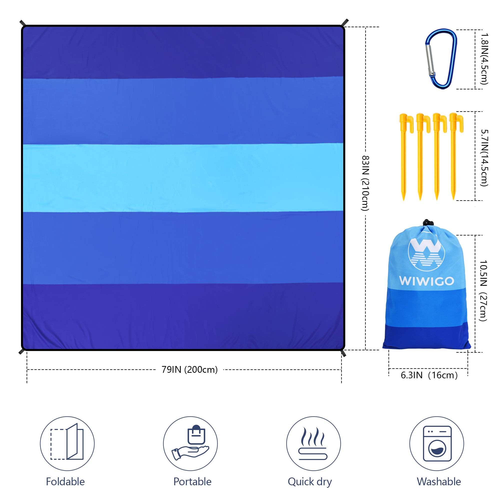 WIWIGO primer plano del tejido de nylon que repela agua y seca rápido