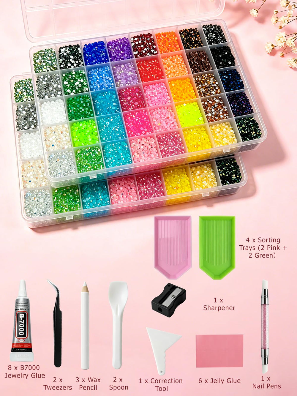 Wliurf rhinestones close-up facets demonstrating bright AB sparkle