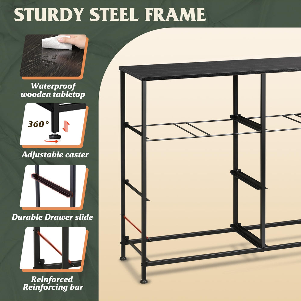 WLIVE dresser adjustable feet detail protecting floors and allowing leveling on uneven surfaces