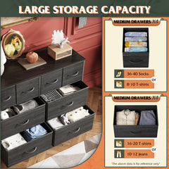 WLIVE dresser in bedroom lifestyle setup illustrating compact footprint and stylish storage solution
