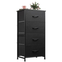 WLIVE vista frontal de la cómoda negro carbón, almacenamiento compacto y elegante