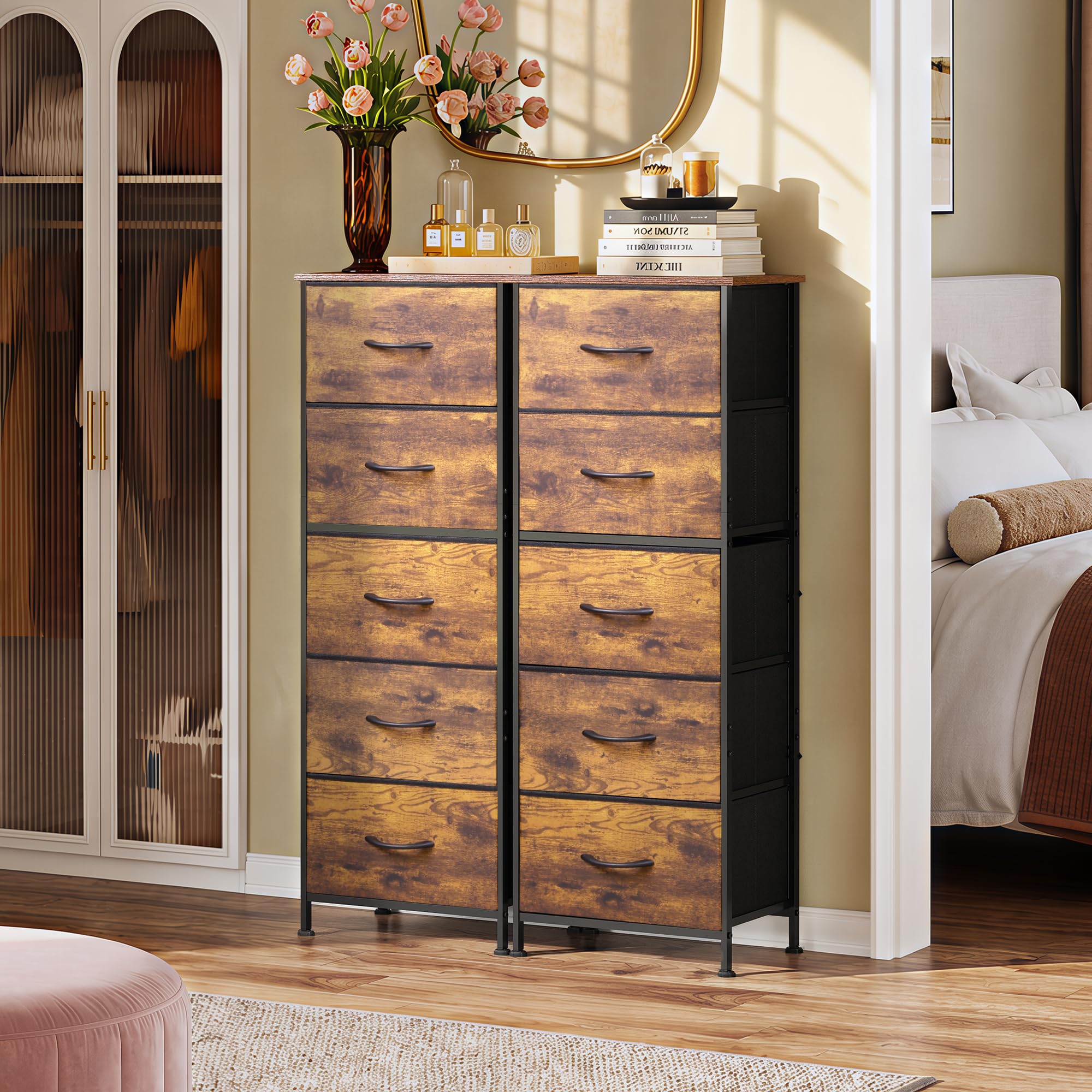 WLIVE open drawer filled with folded clothes showing organized storage benefit