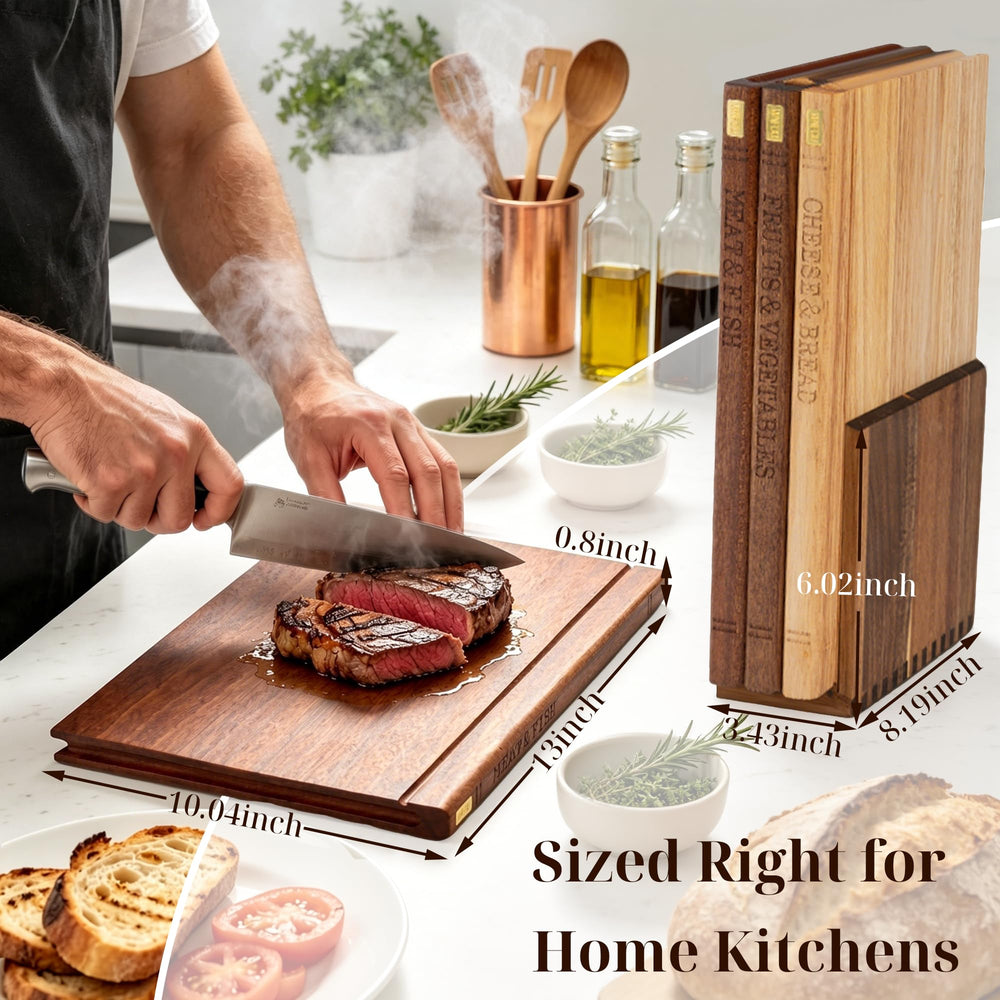 Wnfou boards displayed on kitchen shelf adding decor and functional storage