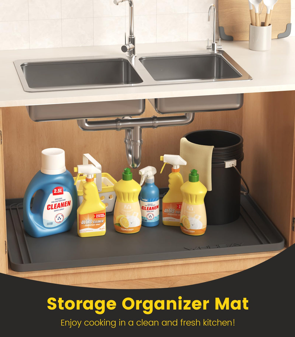 Wohbay tapete en armario con productos organizados anti-goteo