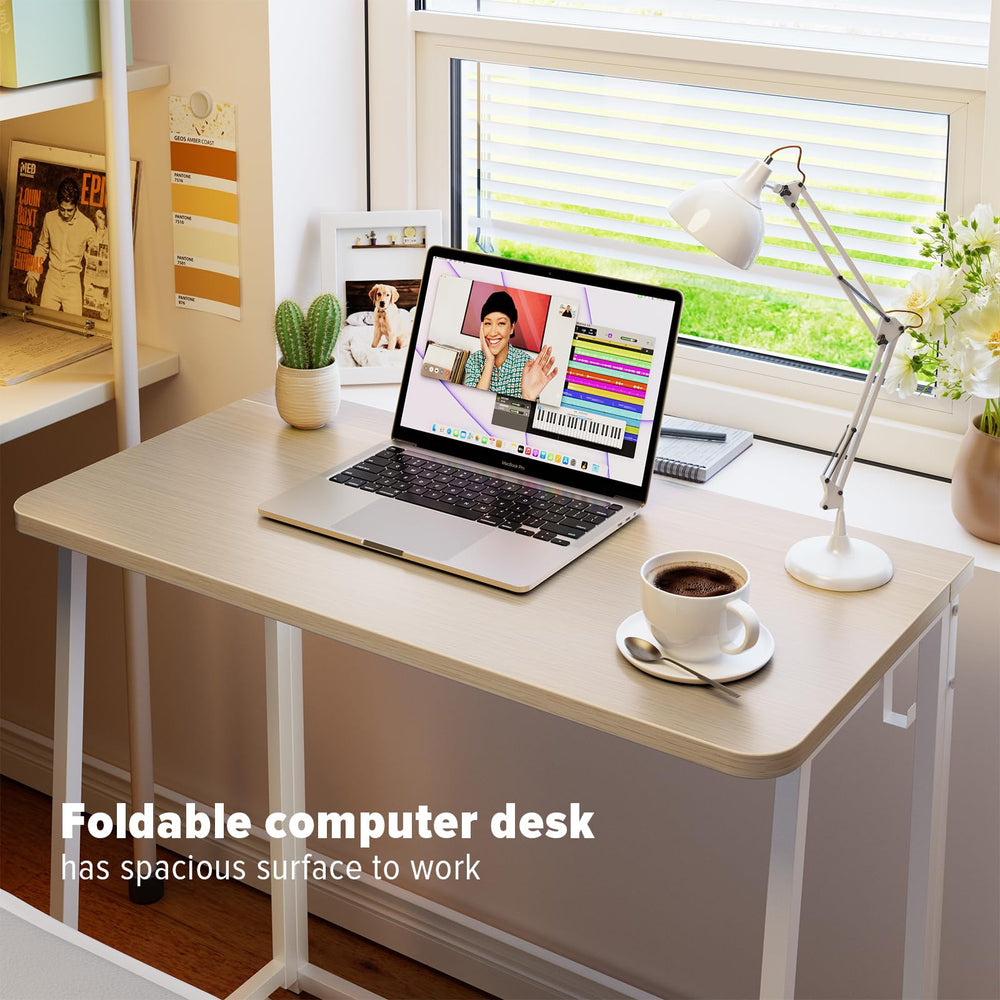 WOHOMO desk in use with laptop showing ergonomic workspace for productivity
