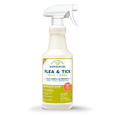 Wondercide envase frontal 32 oz mostrando etiqueta y aroma lemongrass