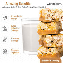 WonderSlim barra desenvuelta con toffee y pretzel para antojo controlado
