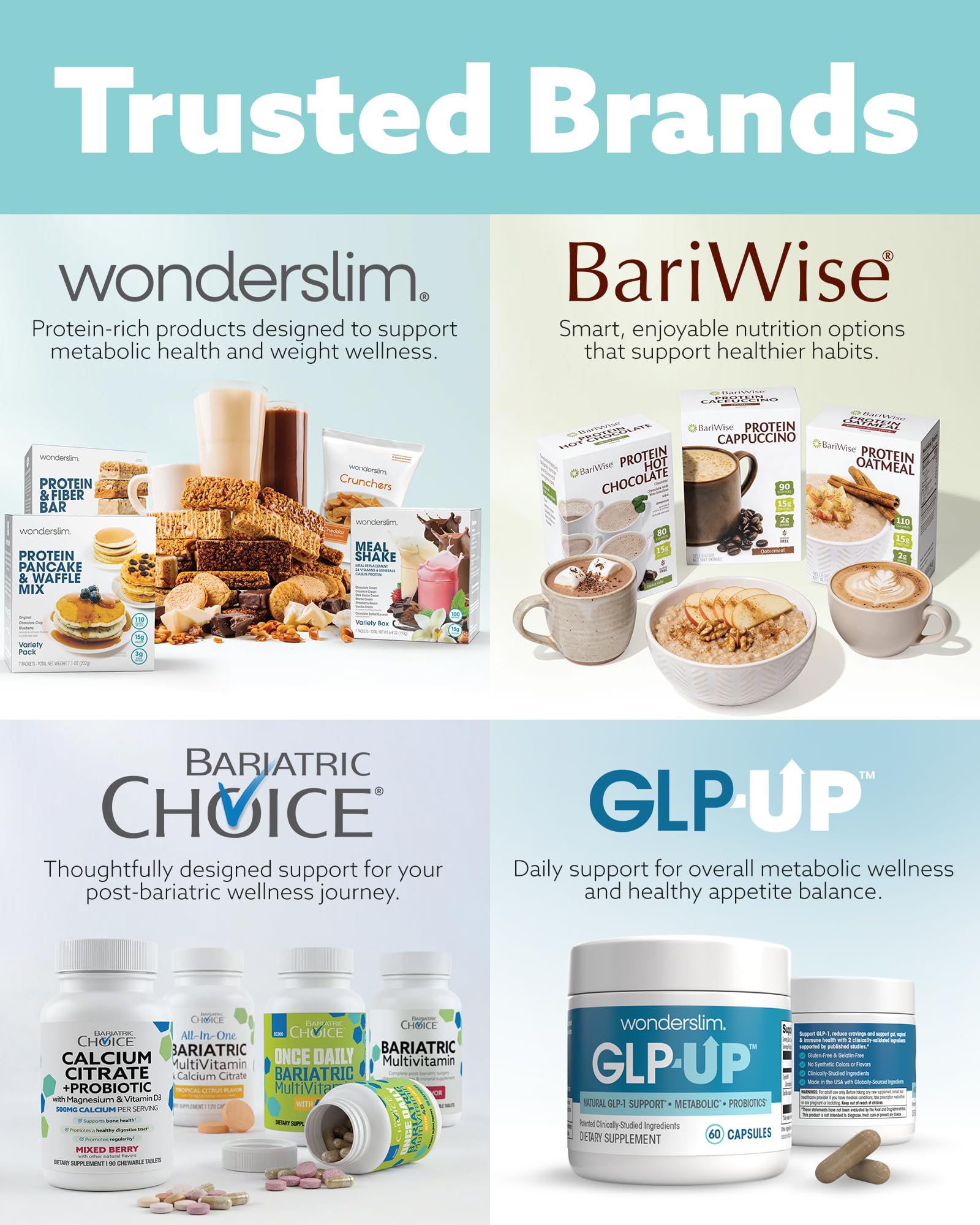 WonderSlim etiqueta nutricional mostrando proteínas y fibra por porción