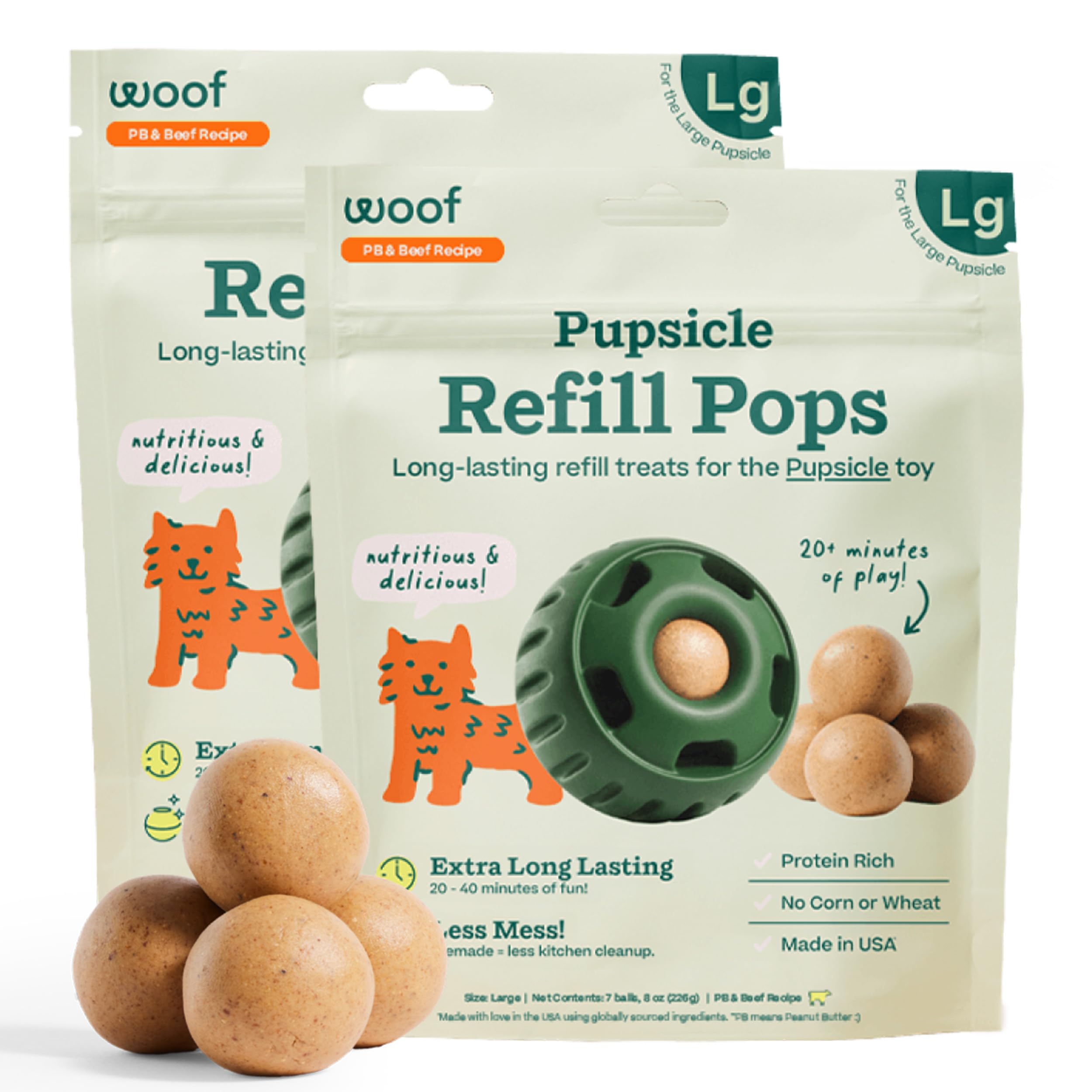 WOOF empaque frontal del pack de recargas práctico y listo