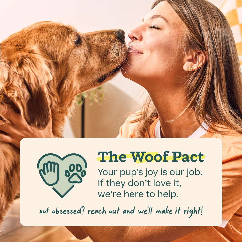 WOOF etiqueta y diseño mostrando origen y construcción segura