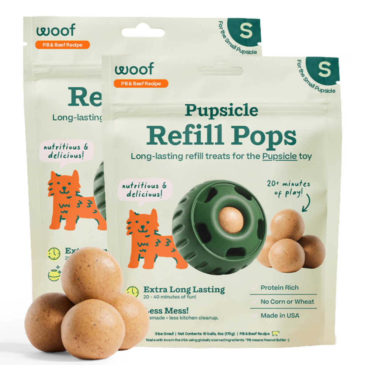 WOOF empaque frontal del pack pequeño y beneficio práctico