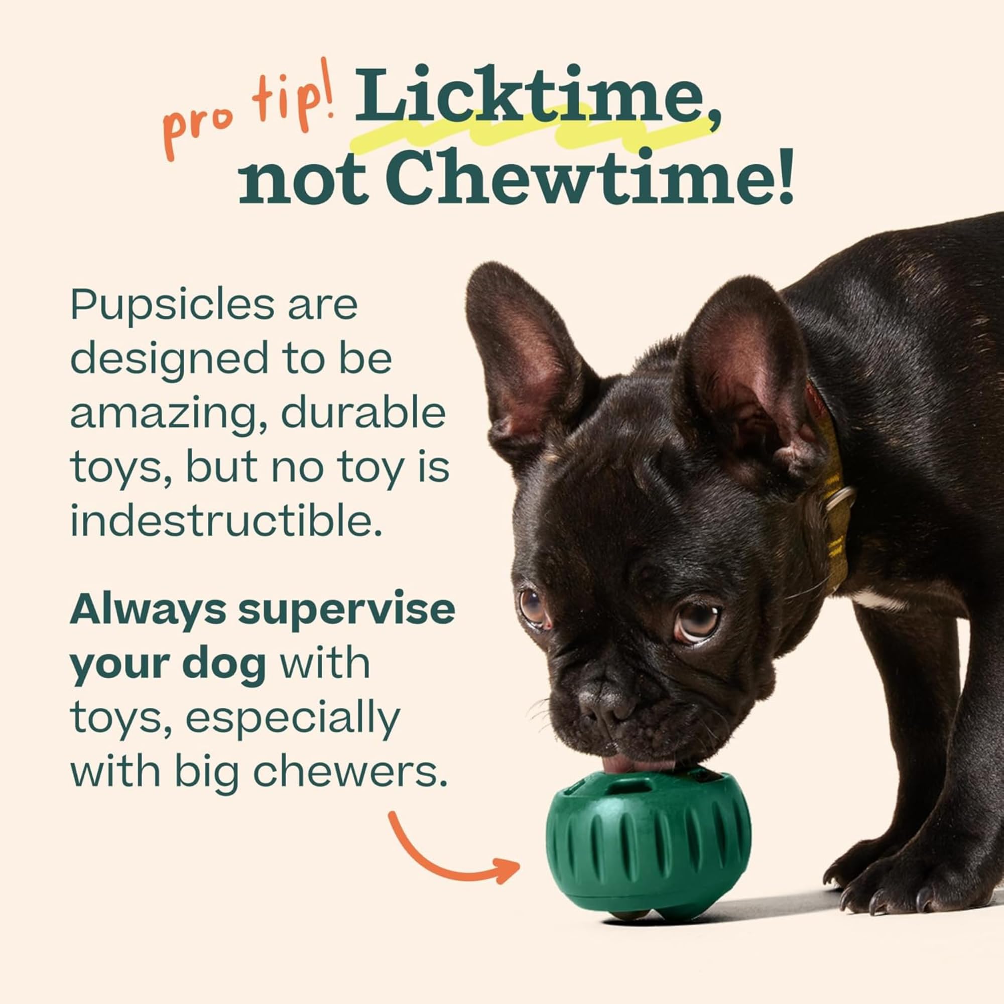 large dog interacting with WOOF Pupsicle promoting extended enrichment play
