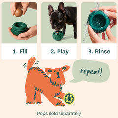 side view of WOOF Pupsicle weighted base preventing tipping during play