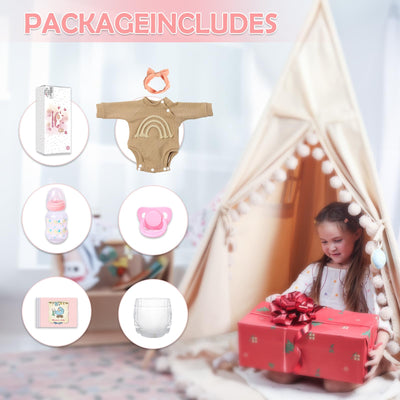 WOOROY lifestyle image of child holding doll illustrating nurturing play and durability