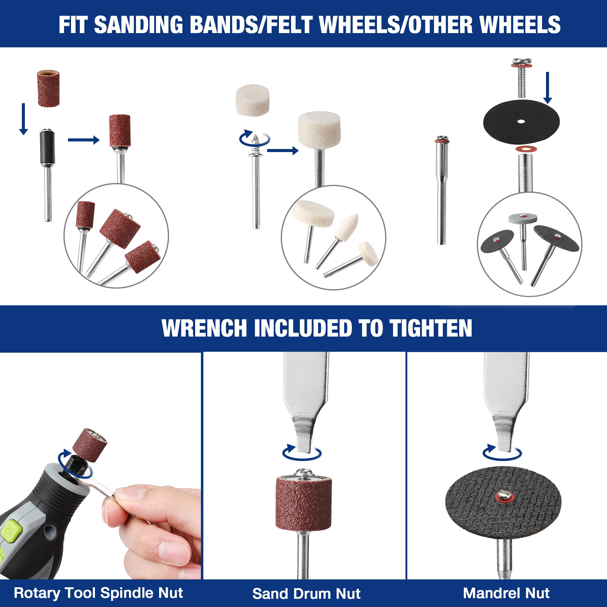 WORKPRO rodillos y discos de fieltro para pulido fino y brillo uniforme