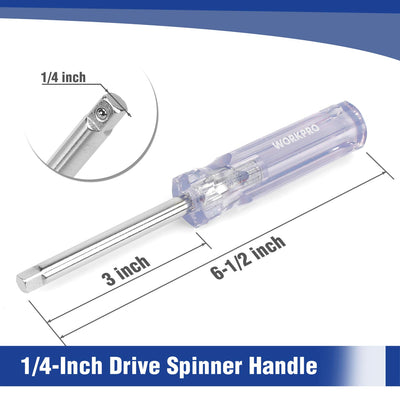 WORKPRO spinner 1/4" en detalle para operaciones rápidas y control fino