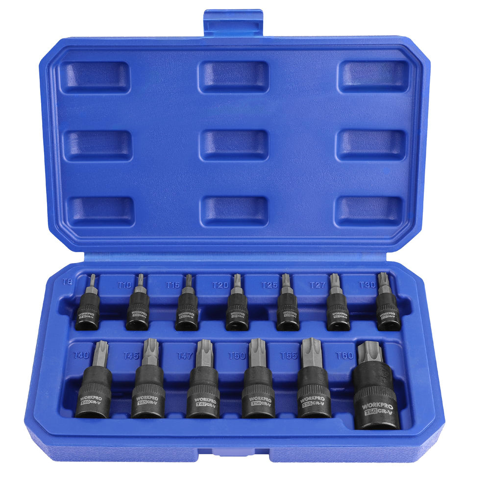 WORKPRO estuche frontal con 13 piezas bien organizadas y fácil acceso