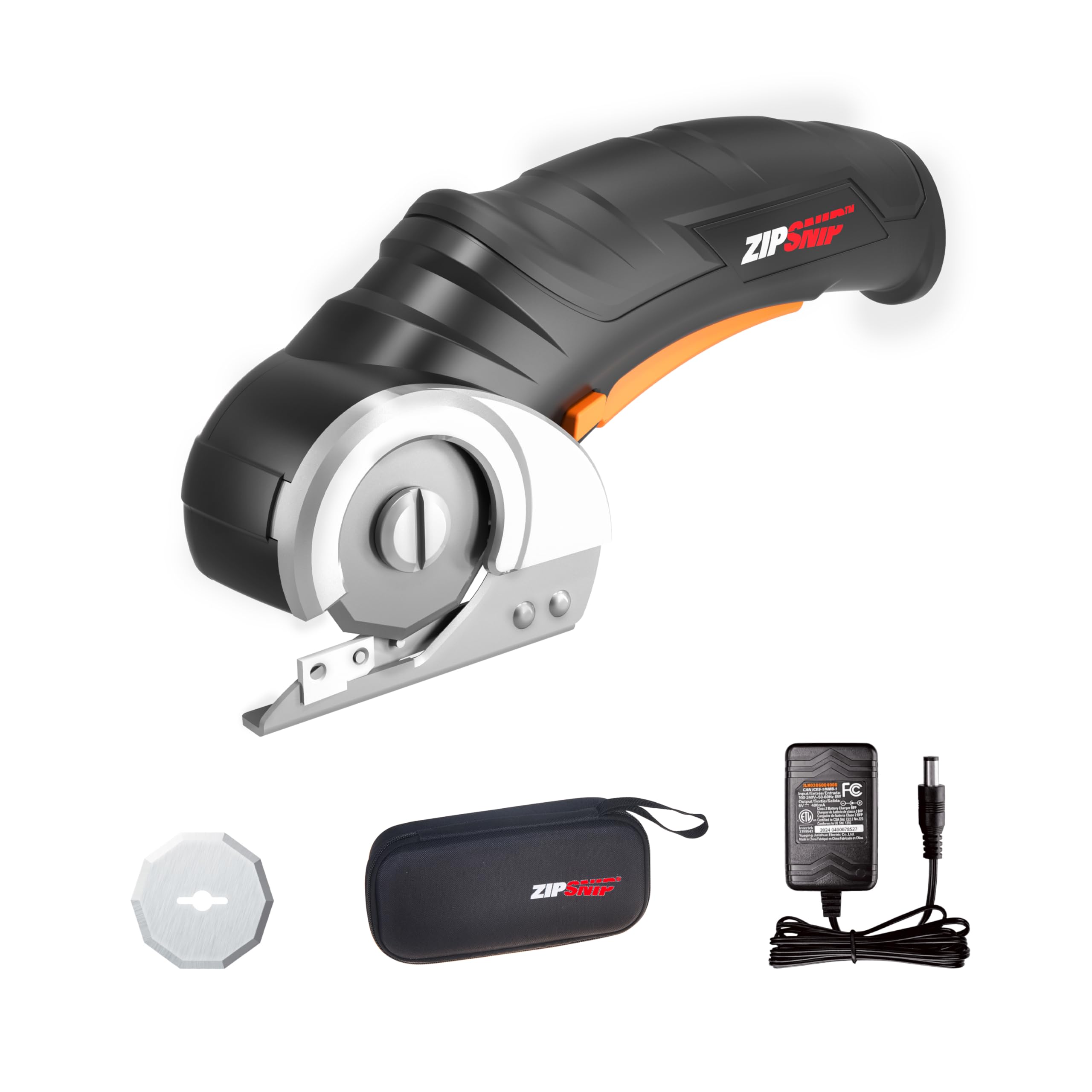 WORX ZipSnip front view showing compact cordless scissors and case benefit of portability