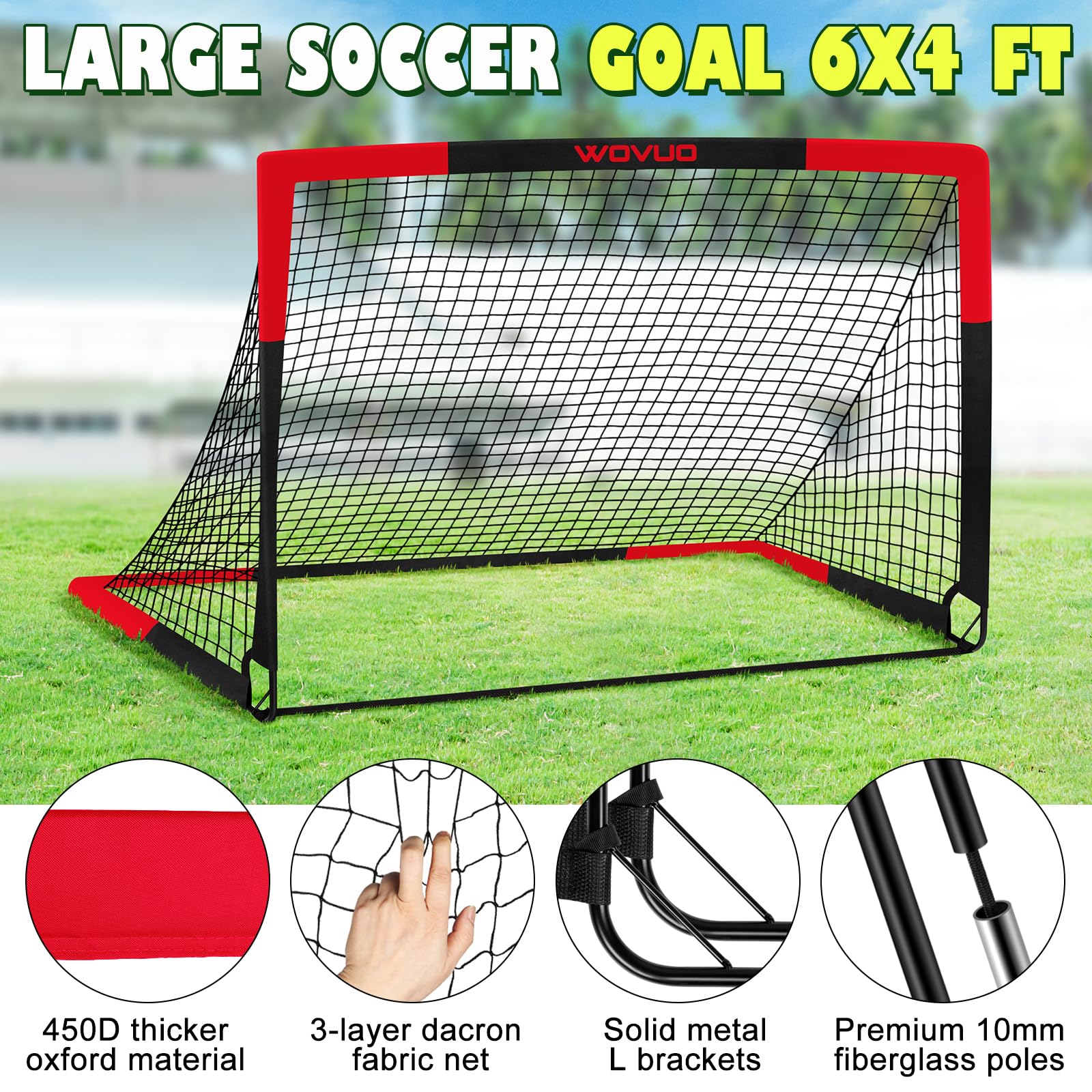 WOVUO detachable target attached to goal demonstrating accurate shooting practice