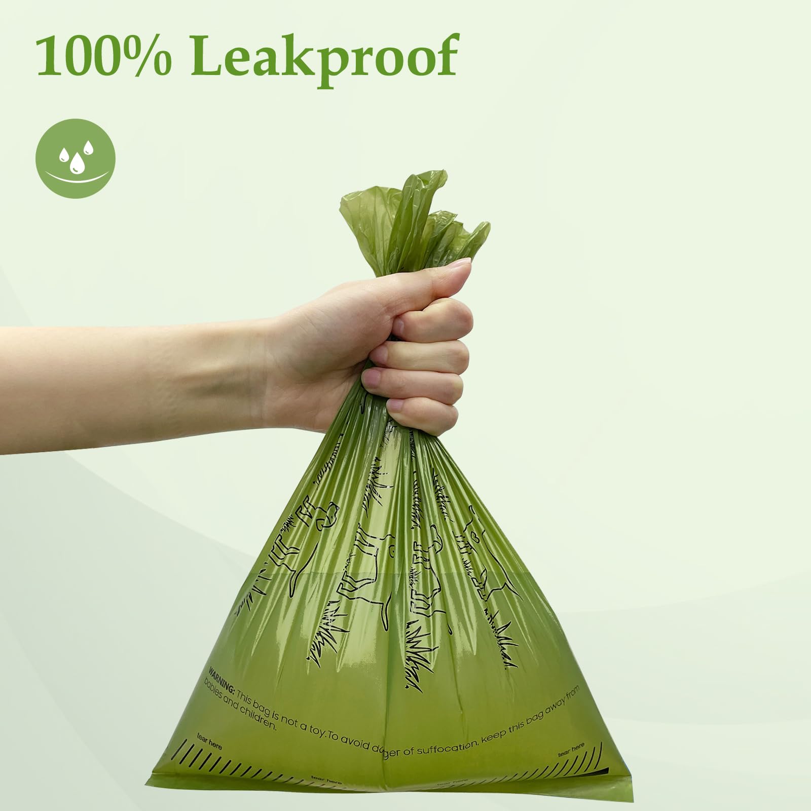 Wowflash open bag showing 13x9 size for easier pickup and secure containment
