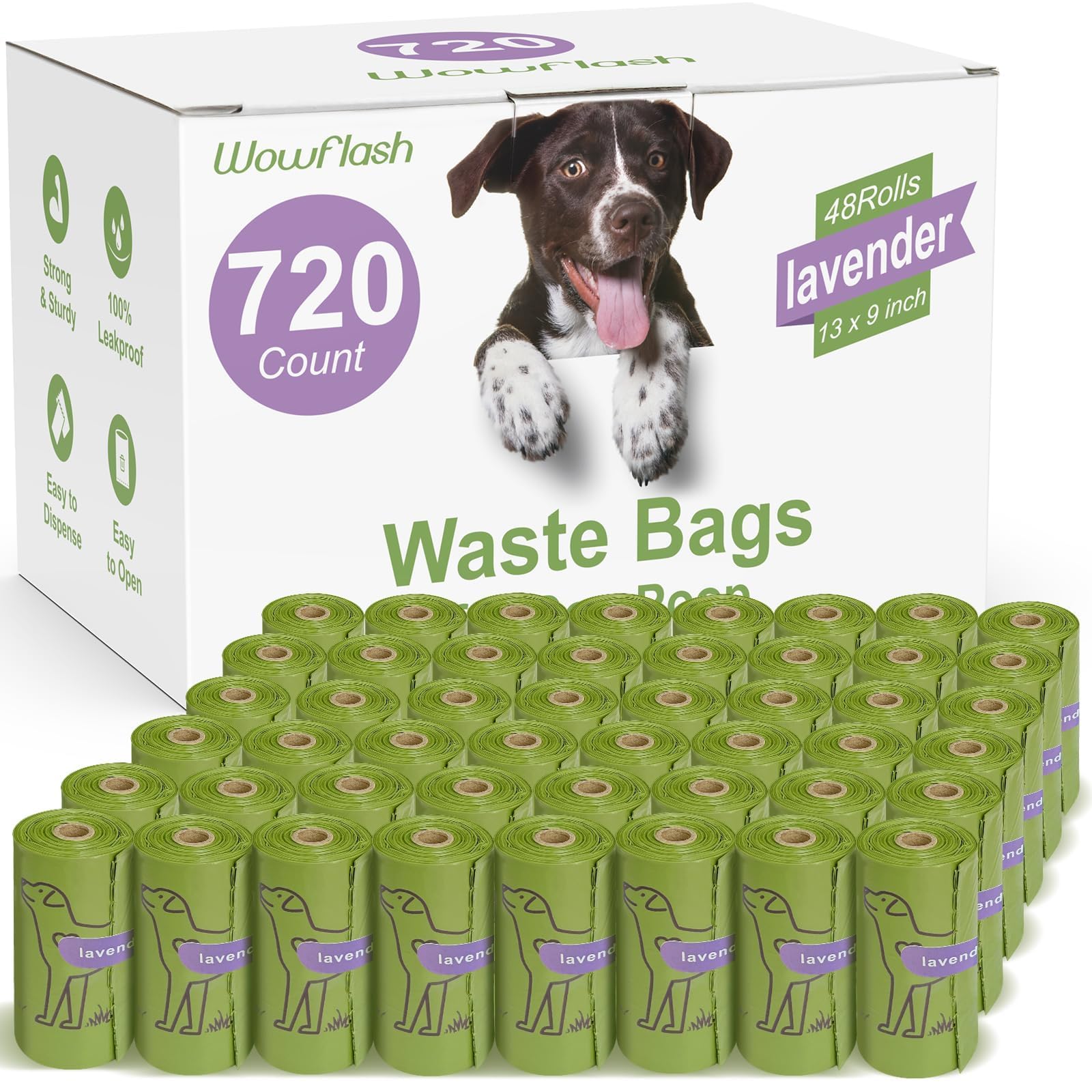 Wowflash front packaging showing 48-roll value and lavender scent benefit