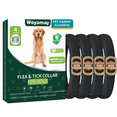 Woyamay collar antipulgas pack de 4 vista frontal mostrando presentación y cantidad