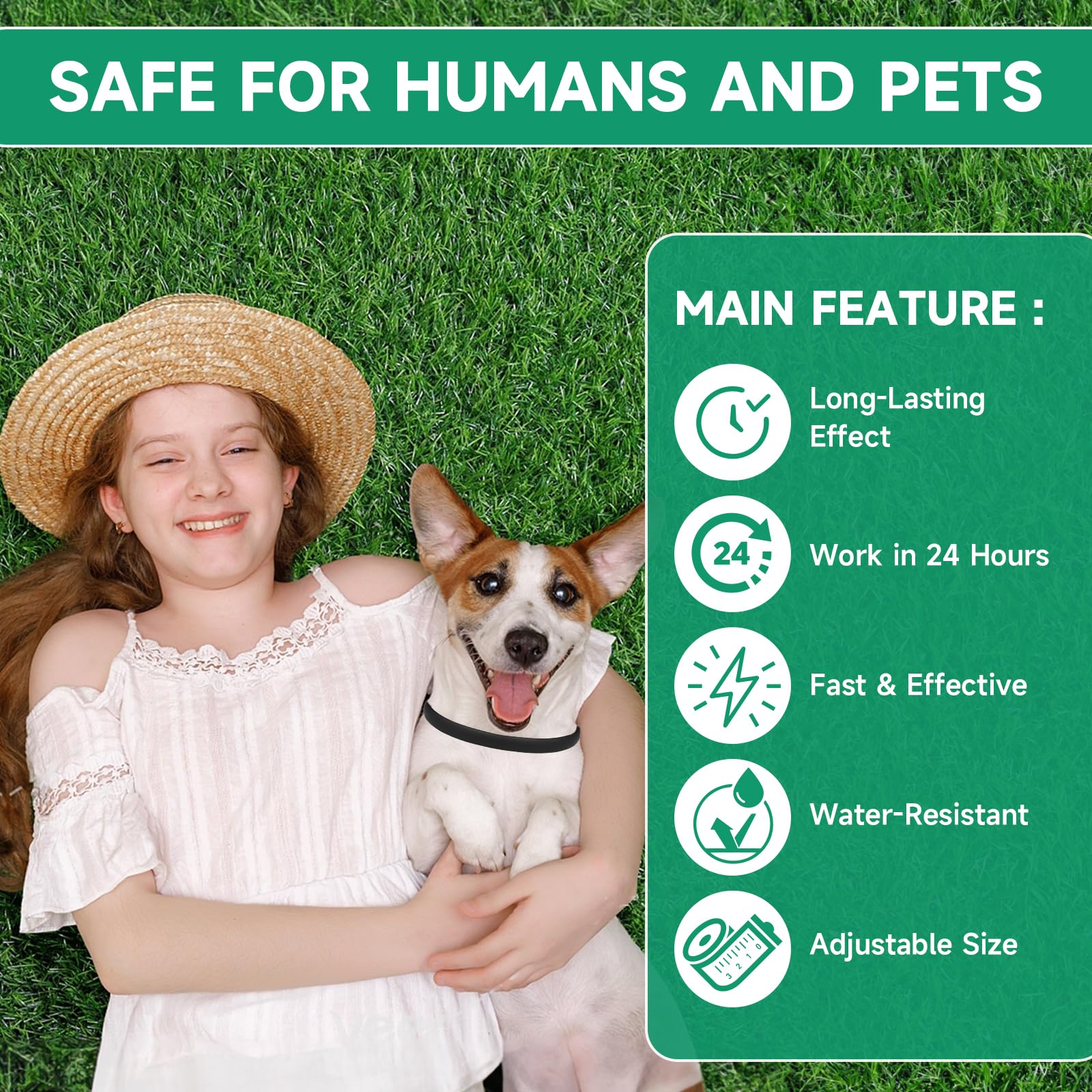 Woyamay collar resistente al agua demostrado tras baño para protección continua