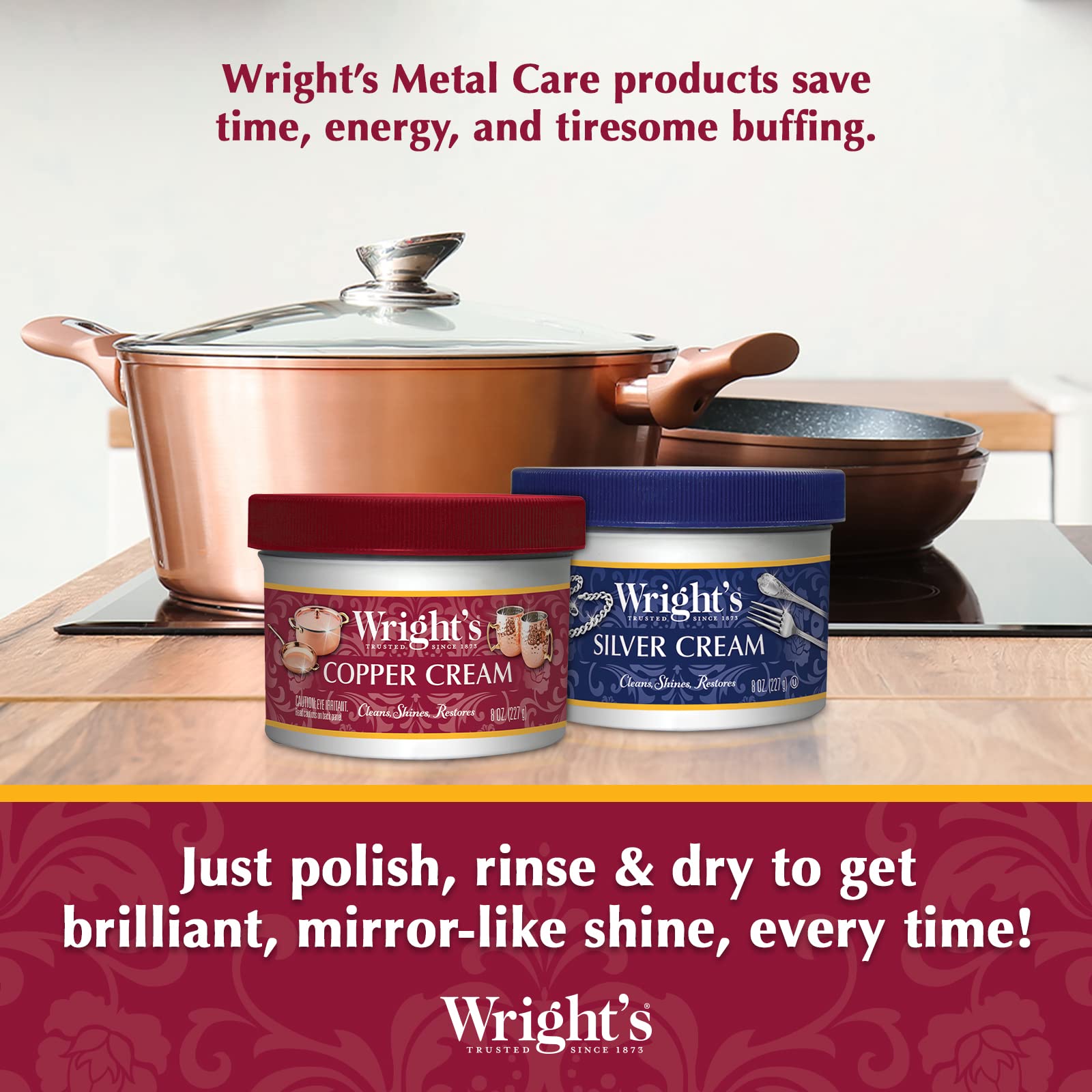 Fregadero cromado restaurado con Wright's, deja superficie brillante y fácil de mantener