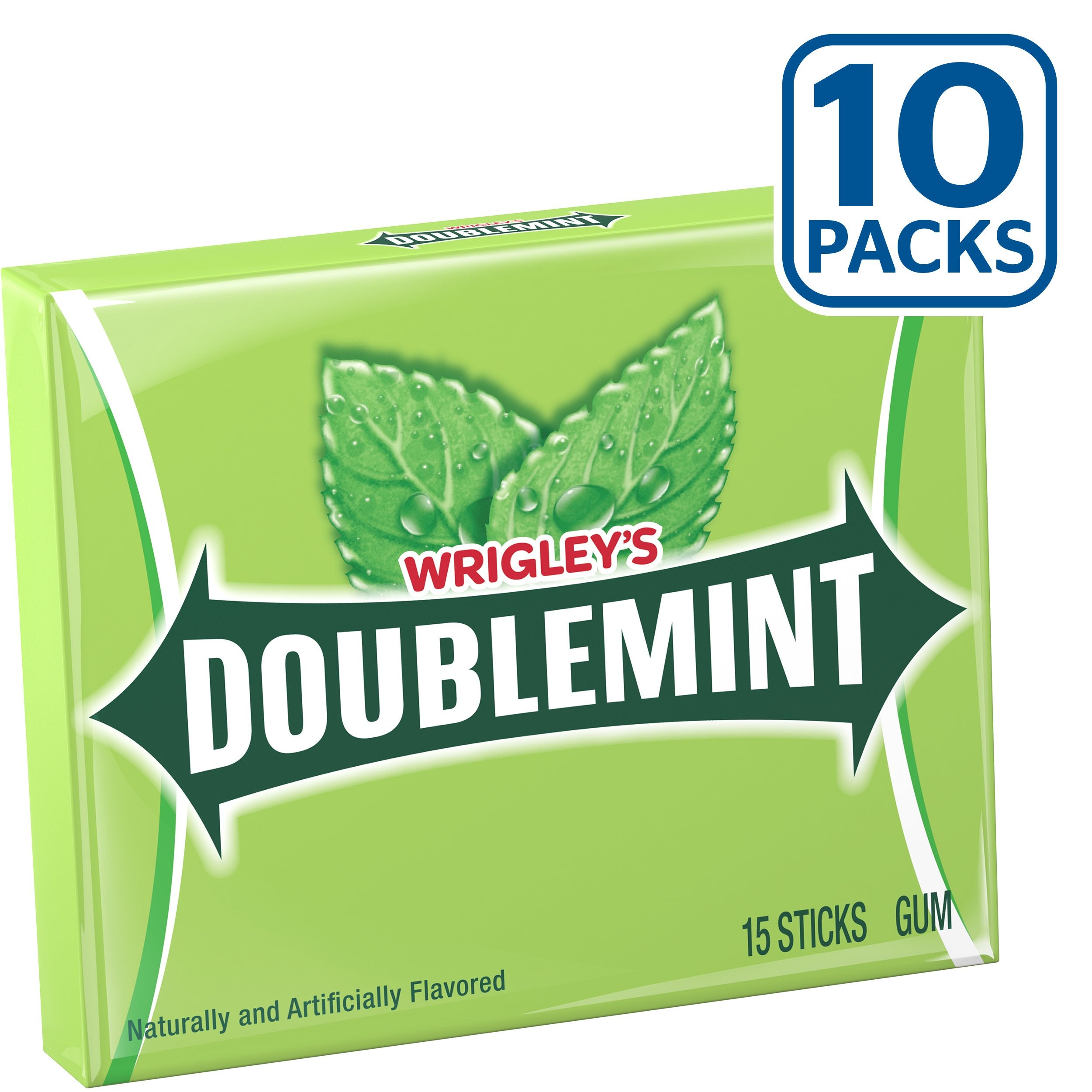 Wrigley's Doublemint sobre abierto con piezas envueltas y beneficio higiene