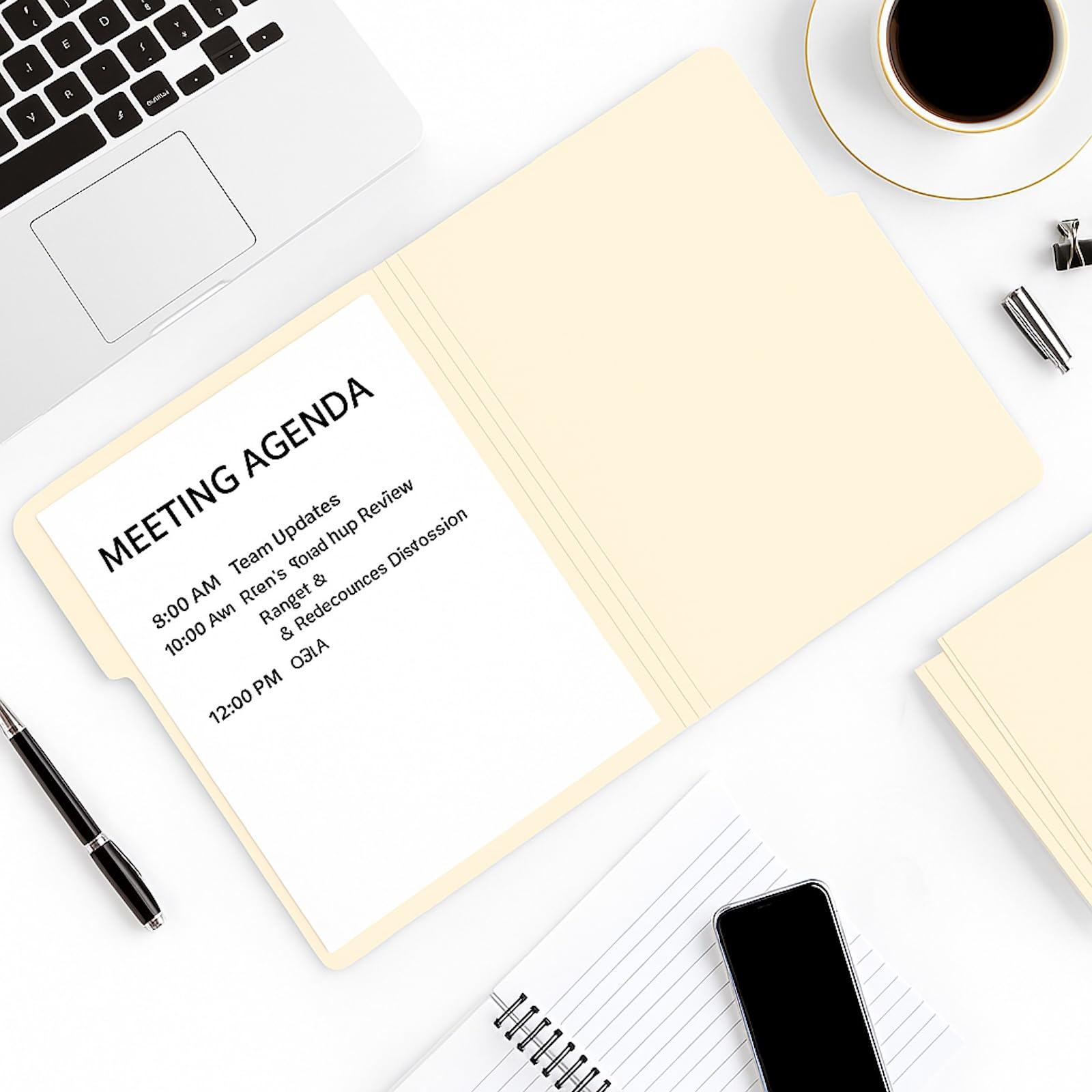 WritePads carpetas en uso sobre un escritorio de oficina mejorando flujo de trabajo