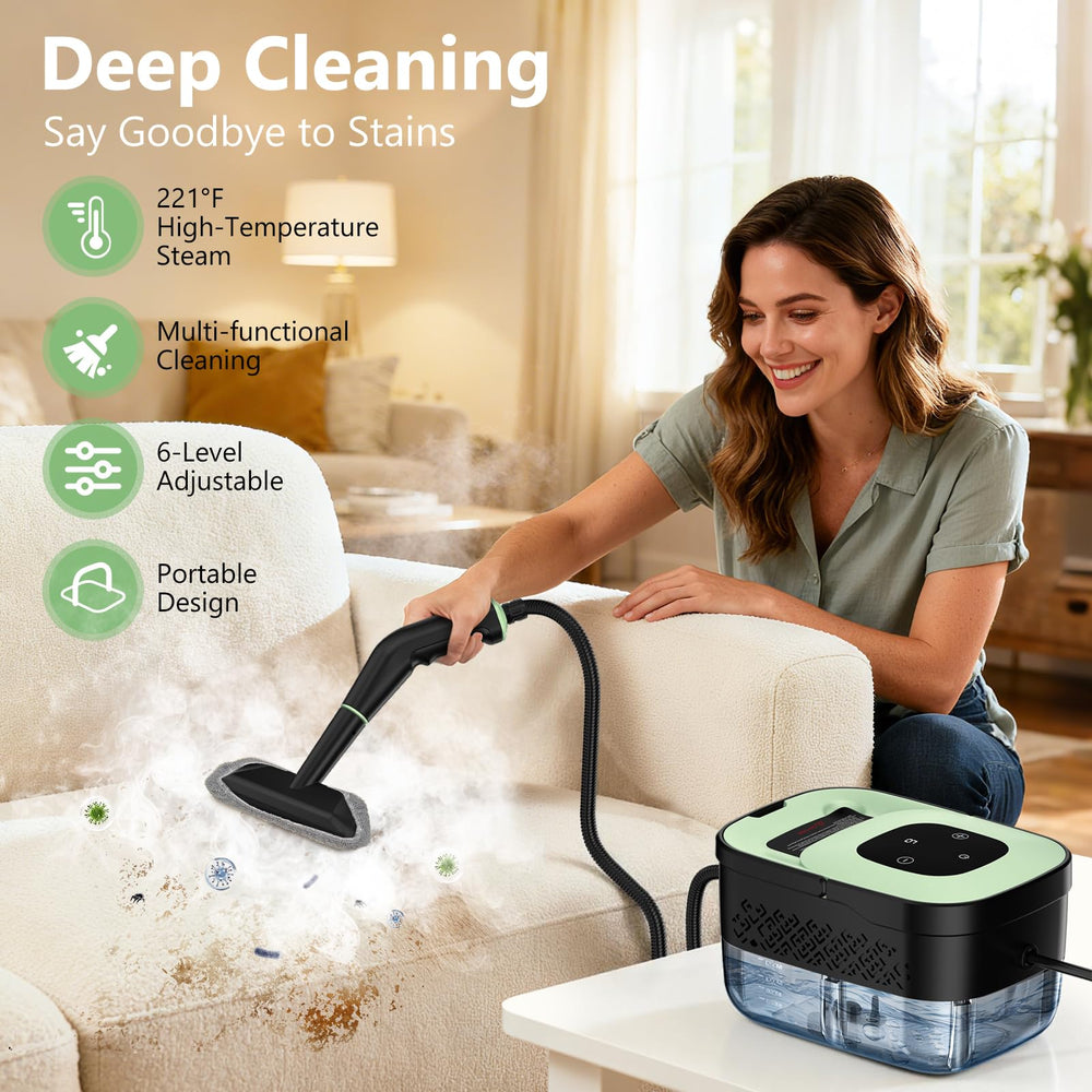 WSRYYCC close-up of 1.25L water tank and ergonomic handle for easy filling