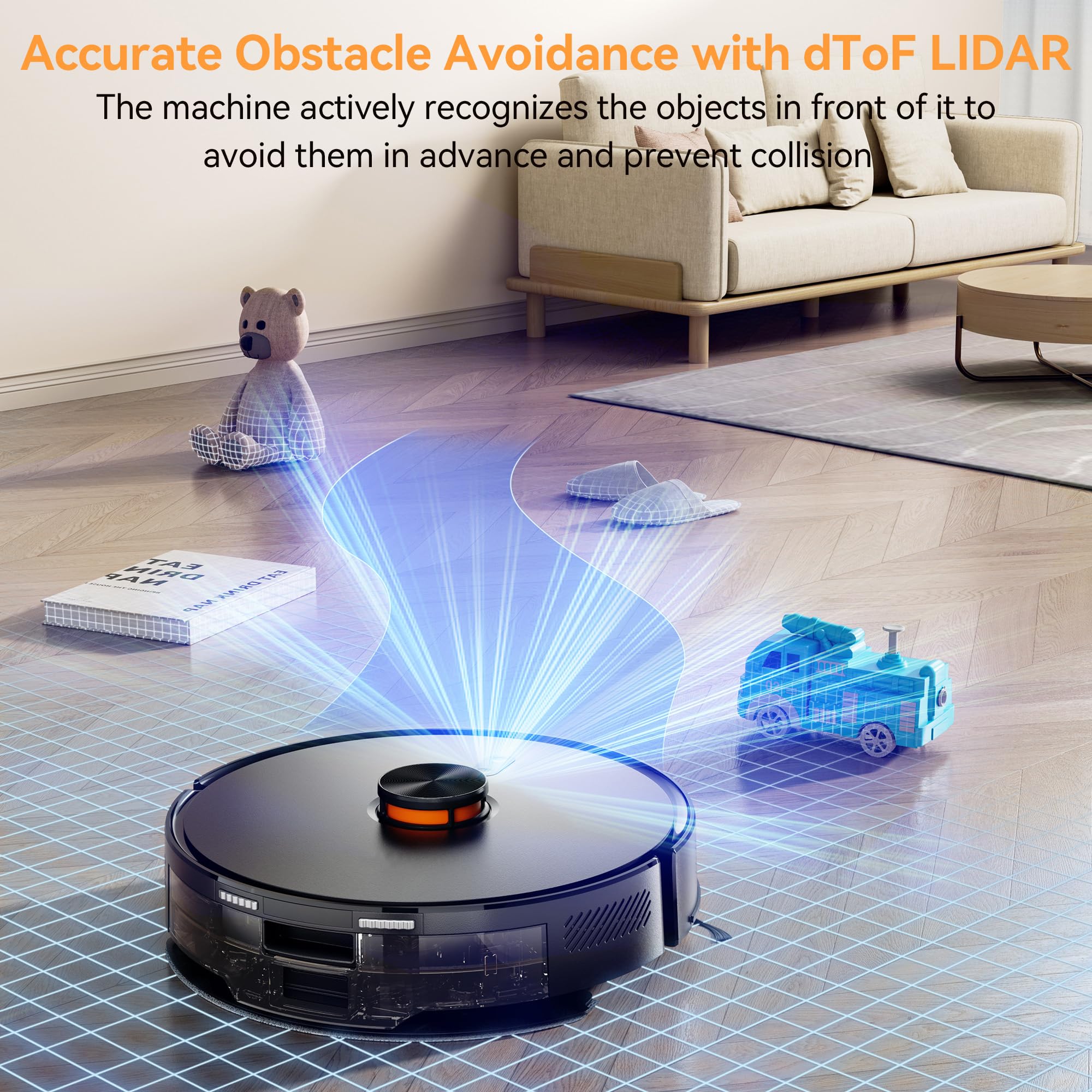 WSUANE top-mounted dToF LiDAR sensor enabling accurate mapping and efficient navigation