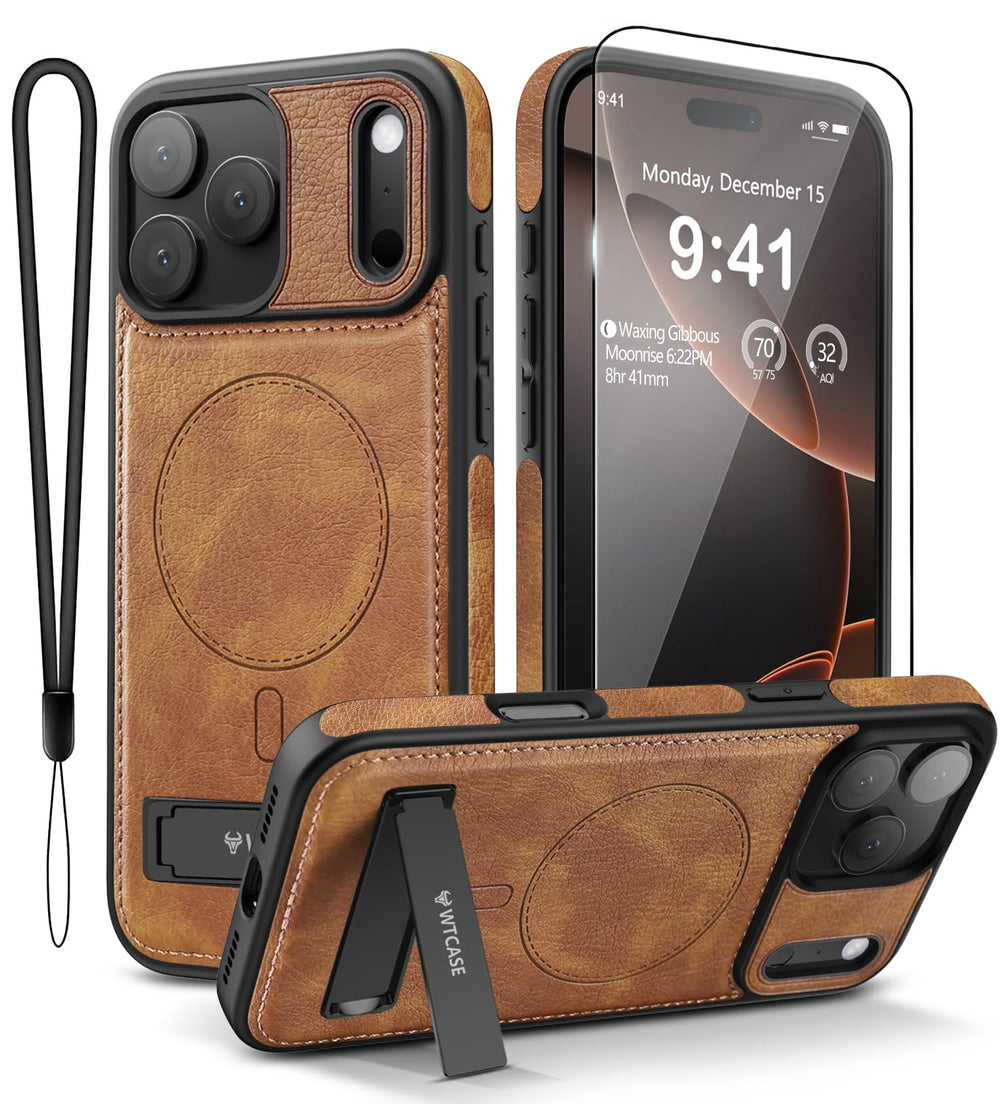 WTCASE funda trasera marrón mostrando diseño profesional y protección