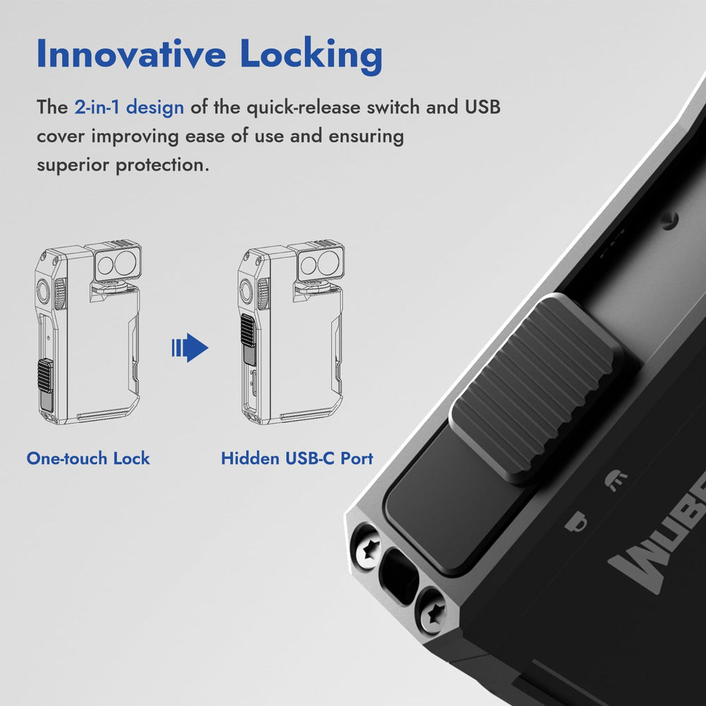 WUBEN G5 con cable USB-C conectando para carga rápida y conveniencia