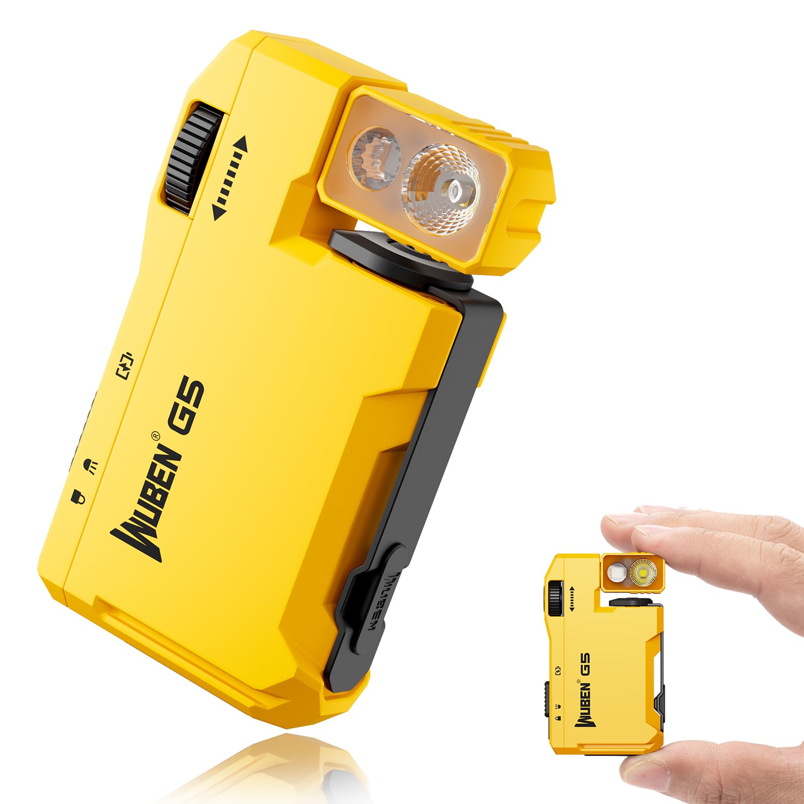 WUBEN G5 vista frontal mostrando diseño compacto y luz potente