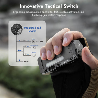 WUBEN X4 rotary and toggle controls demonstrating precision brightness control