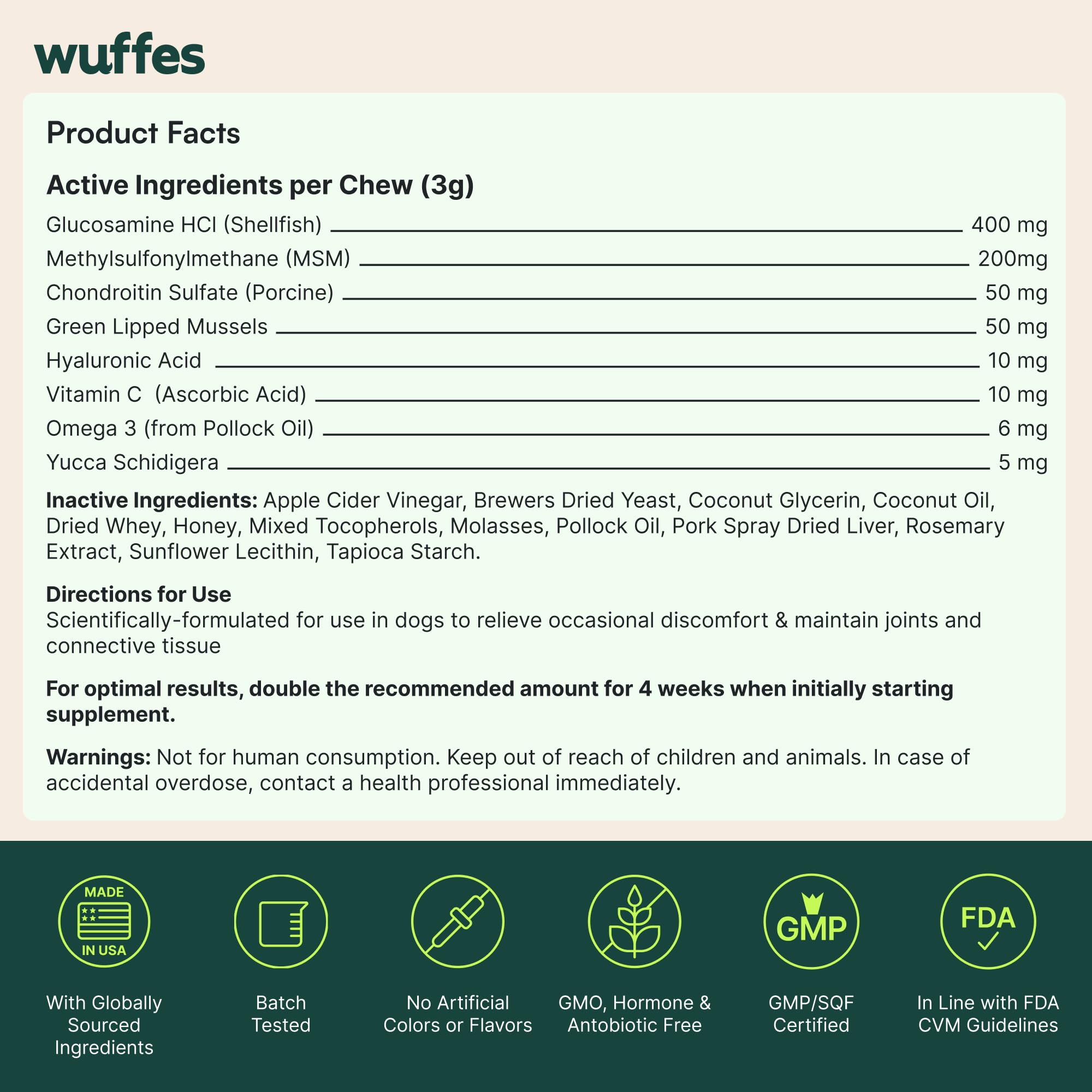 Wuffes perro jugando tras suplementación para ilustrar energía y bienestar
