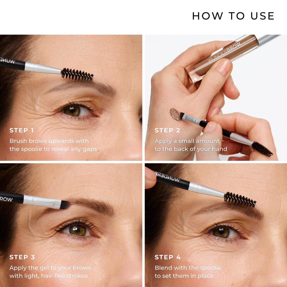 WUNDERBROW spoolie para peinar cejas y difuminar fibras con acabado natural